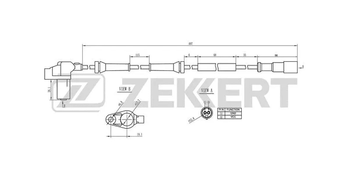 ZEKKERT SE-6169, Датчик, частота вращения колеса