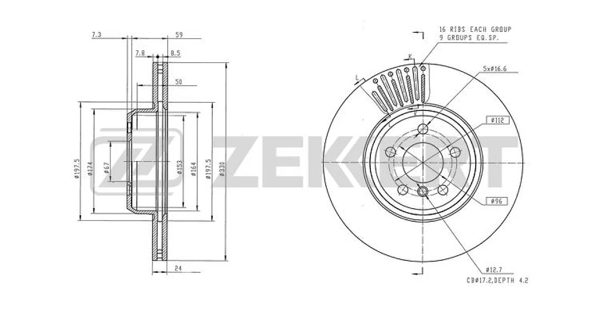 ZEKKERT BS-6552, Тормозной диск