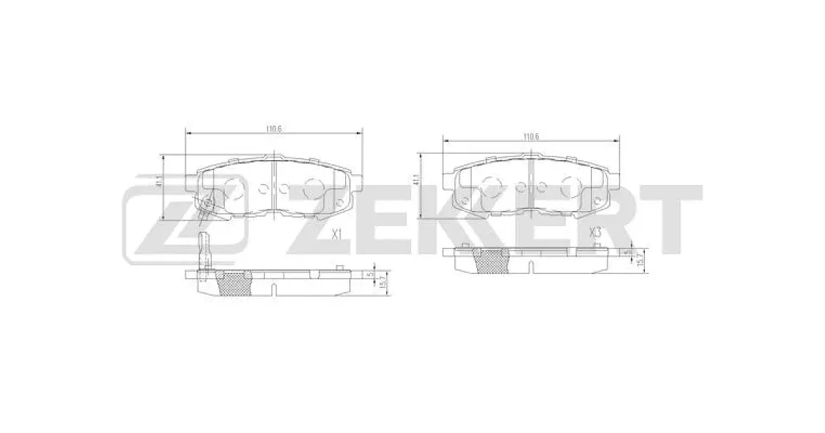 BS3040 - ZEKKERT - Комплект тормозных колодок, дисковый тормоз