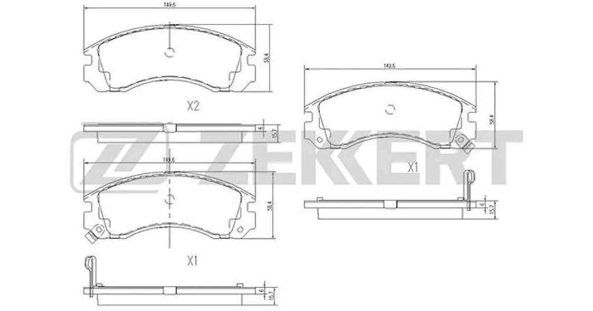 BS1448 - ZEKKERT - Комплект тормозных колодок, дисковый тормоз