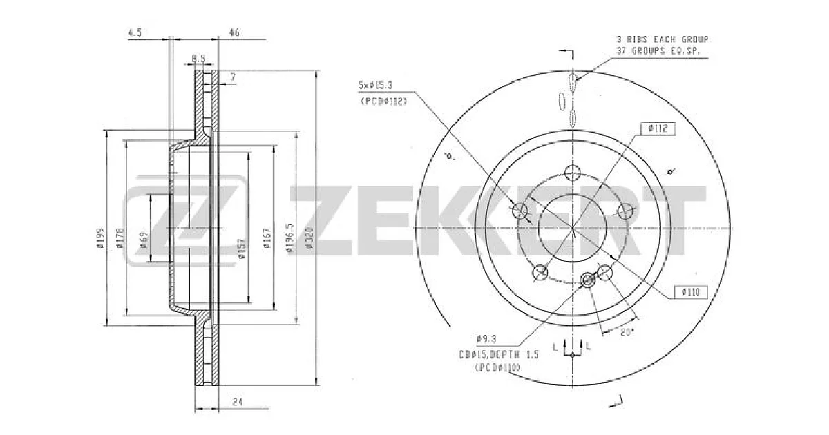 BS6551 - ZEKKERT - Тормозной диск