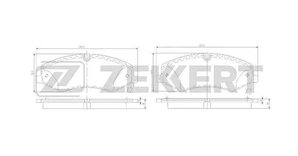 BS1386 - ZEKKERT - Комплект тормозных колодок, дисковый тормоз