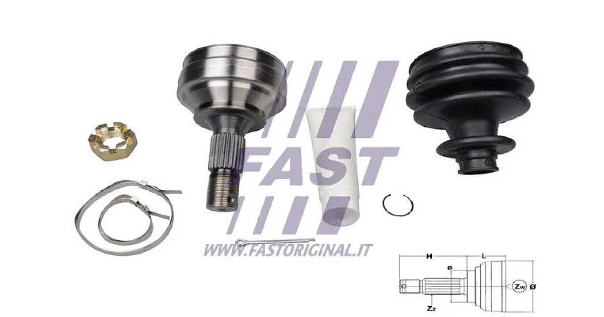FT25089K - FAST - Шарнирный комплект, приводной вал