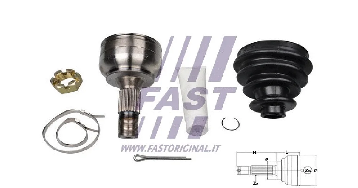 FT25087K - FAST - Шарнирный комплект, приводной вал