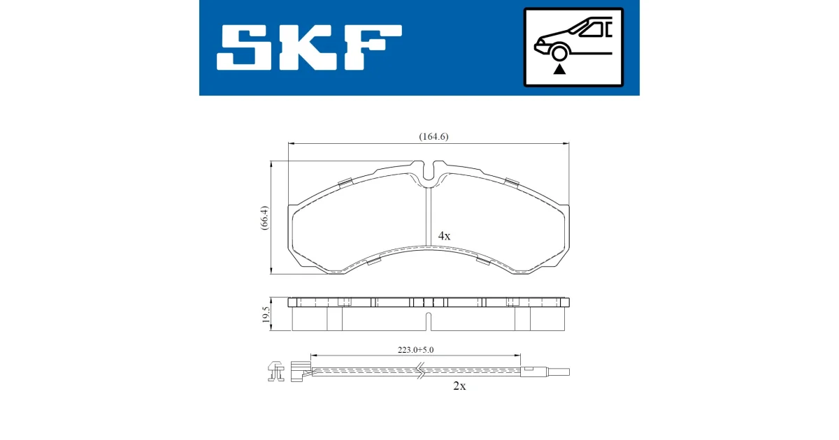 VKBP80422E - SKF - Комплект тормозных колодок, дисковый тормоз