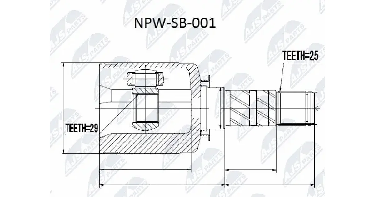 NPWSB001 - NTY - Шарнирный комплект, приводной вал