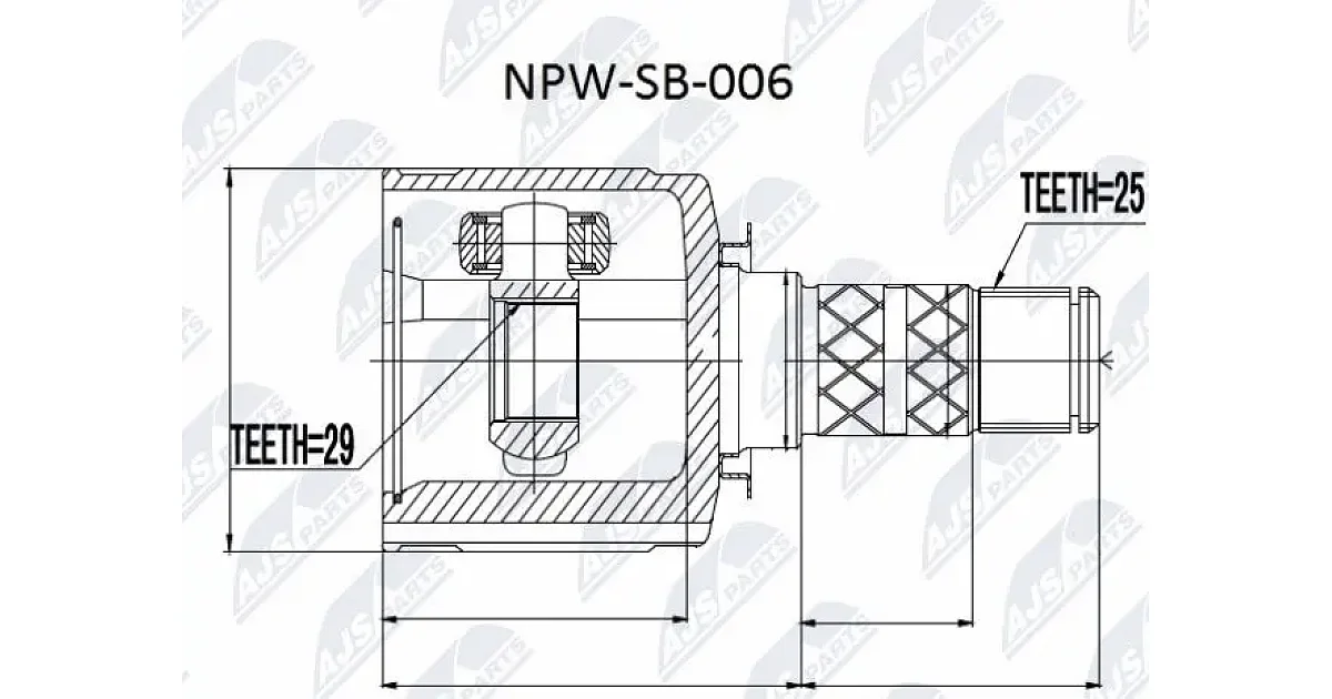 NPWSB006 - NTY - Шарнирный комплект, приводной вал