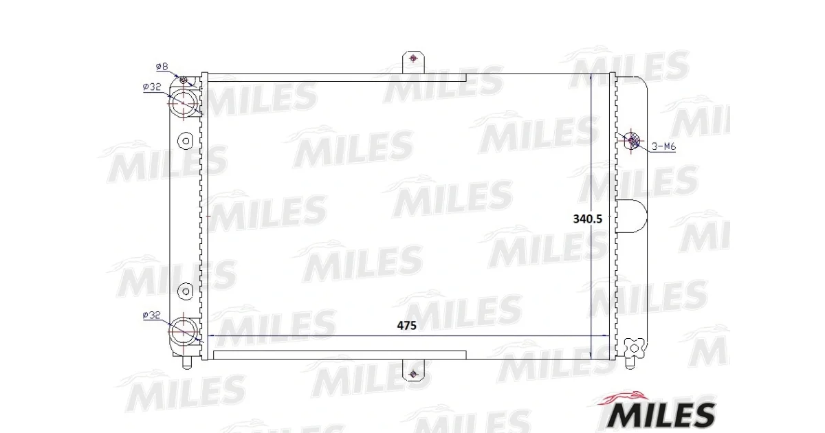 MILES ACRM480, Радиатор, охлаждение двигателя