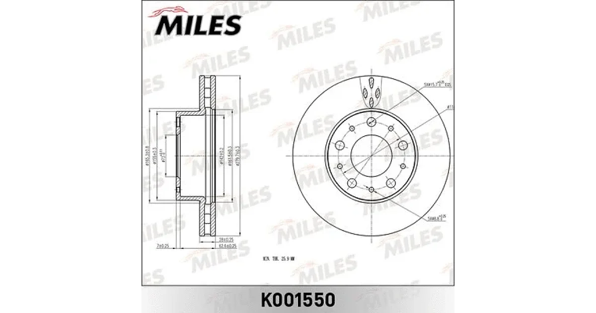 K001550 - MILES - Тормозной диск