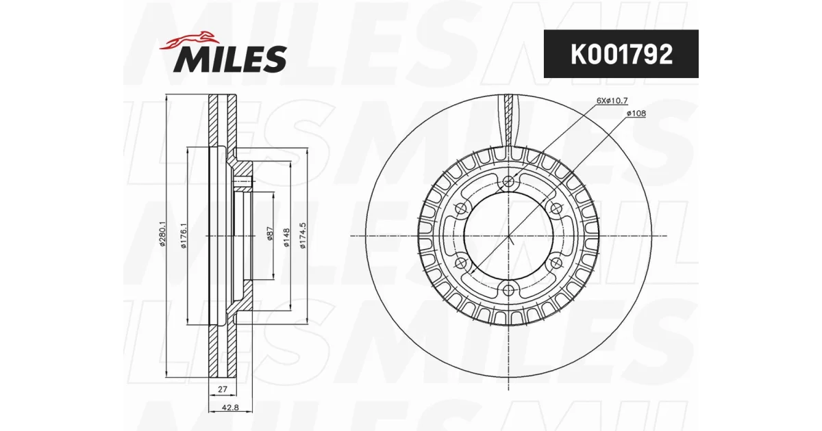 K001792 - MILES - Тормозной диск