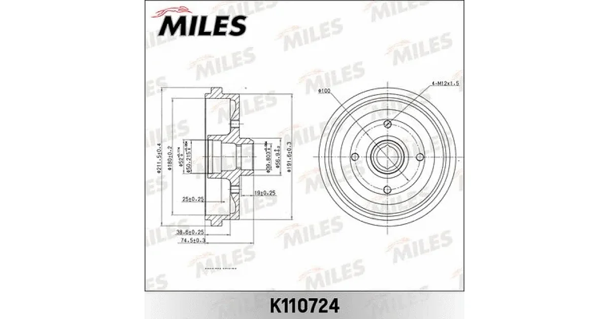 K110724 - MILES - Тормозной барабан