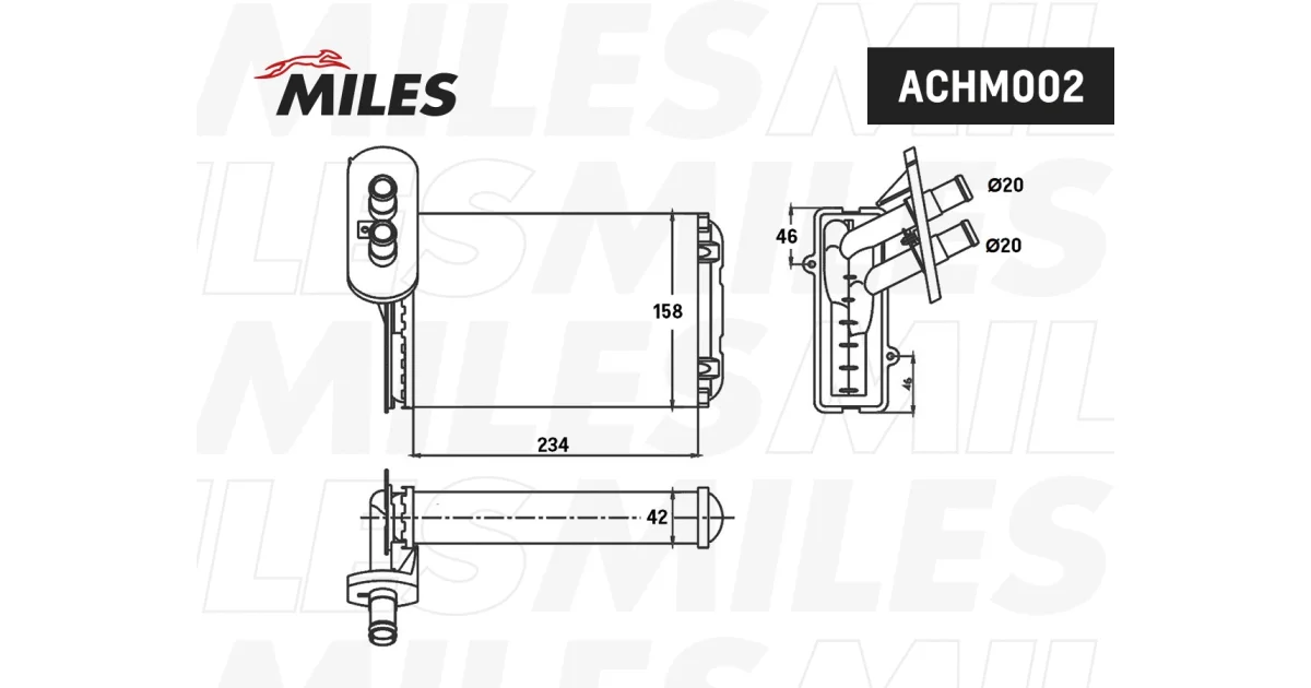 ACHM002 - MILES - Теплообменник, отопление салона