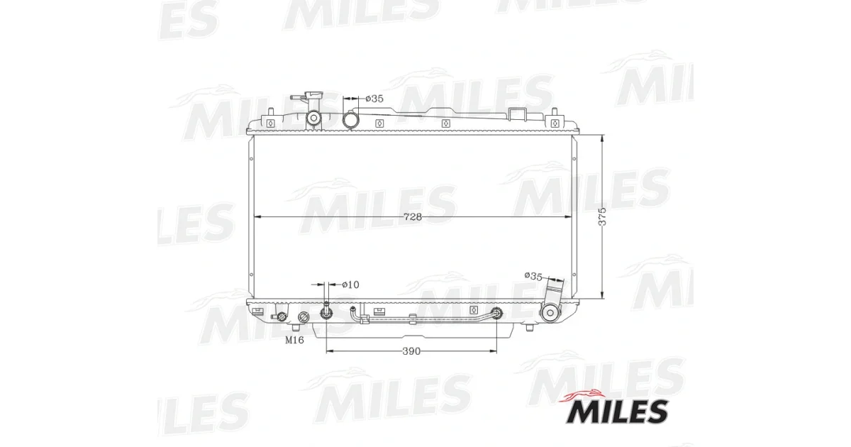 ACRB129 - MILES - Радиатор, охлаждение двигателя