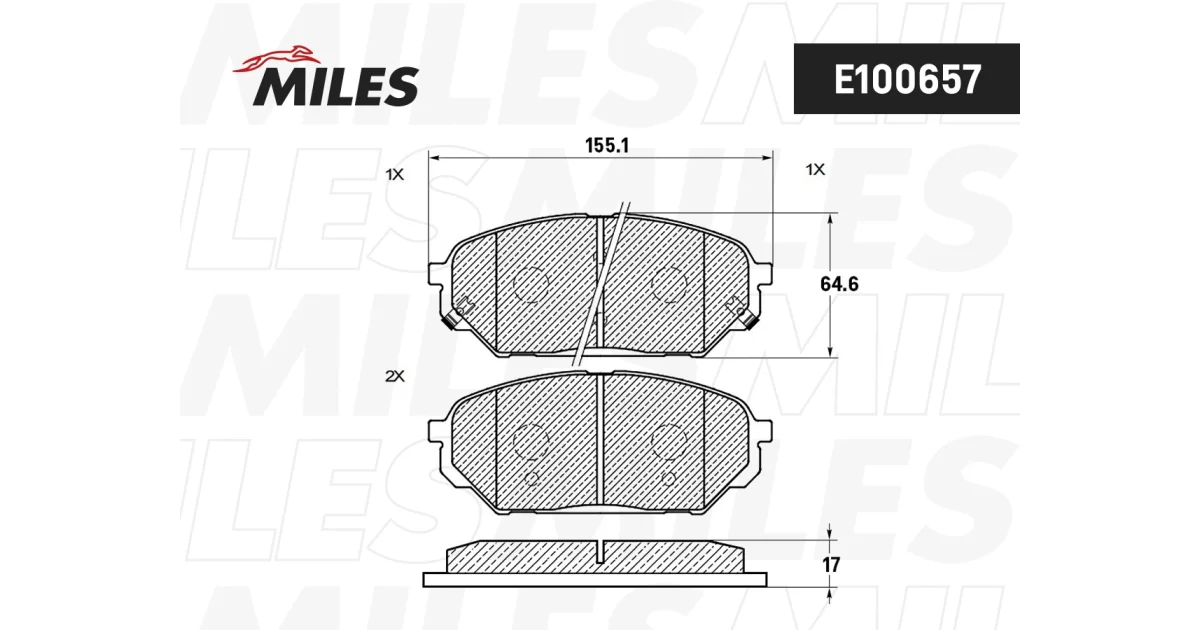 MILES E100657, Комплект тормозных колодок, дисковый тормоз