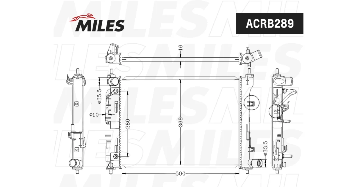 ACRB289 - MILES - Радиатор, охлаждение двигателя