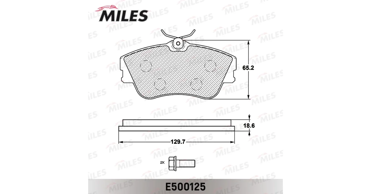 E500125 - MILES - Комплект тормозных колодок, дисковый тормоз
