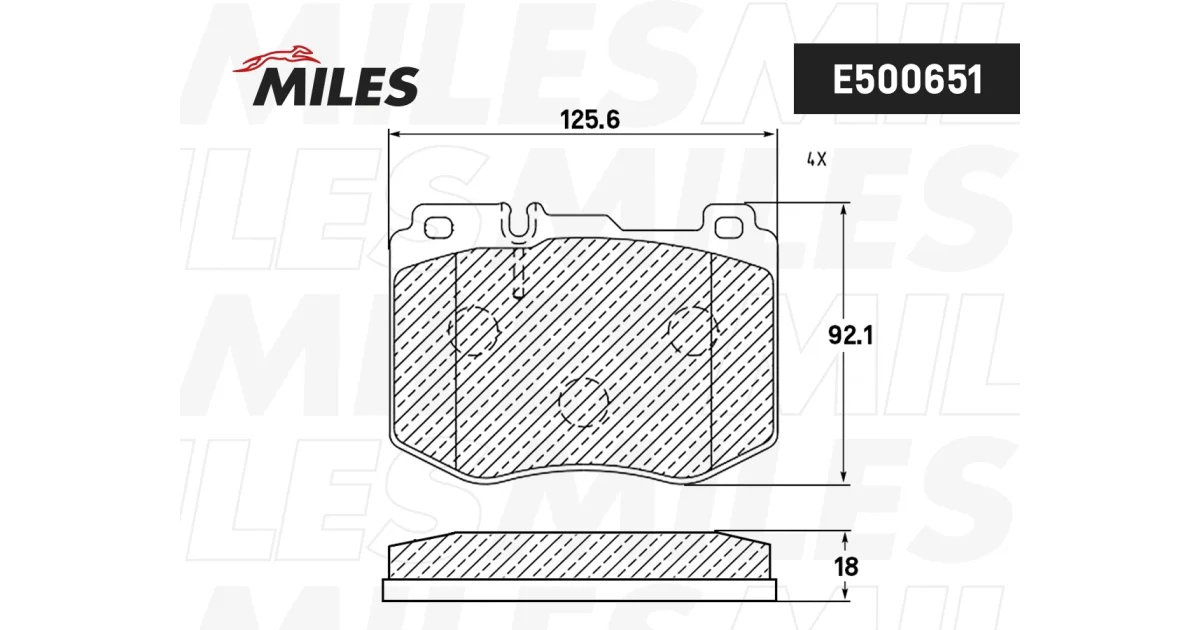 MILES E400651, Комплект тормозных колодок, дисковый тормоз