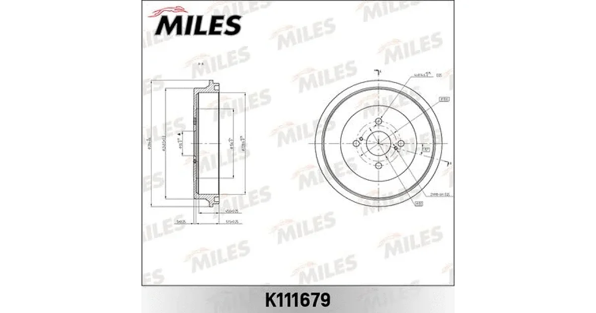 K111679 - MILES - Тормозной барабан