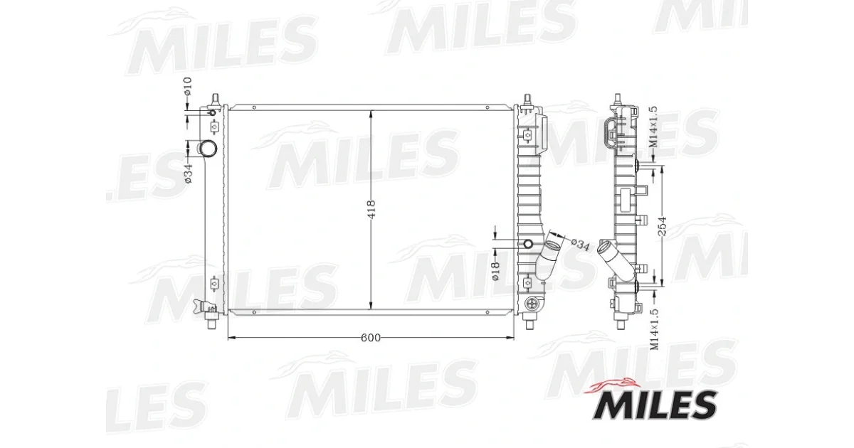 ACRB028 - MILES - Радиатор, охлаждение двигателя