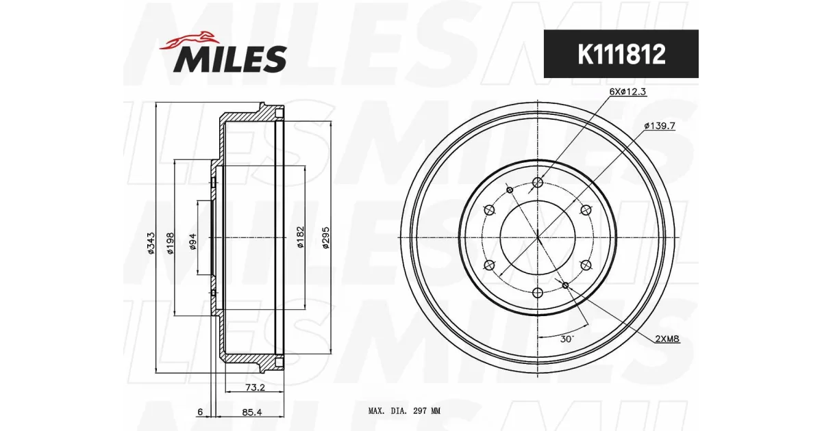 K111812 - MILES - Тормозной барабан