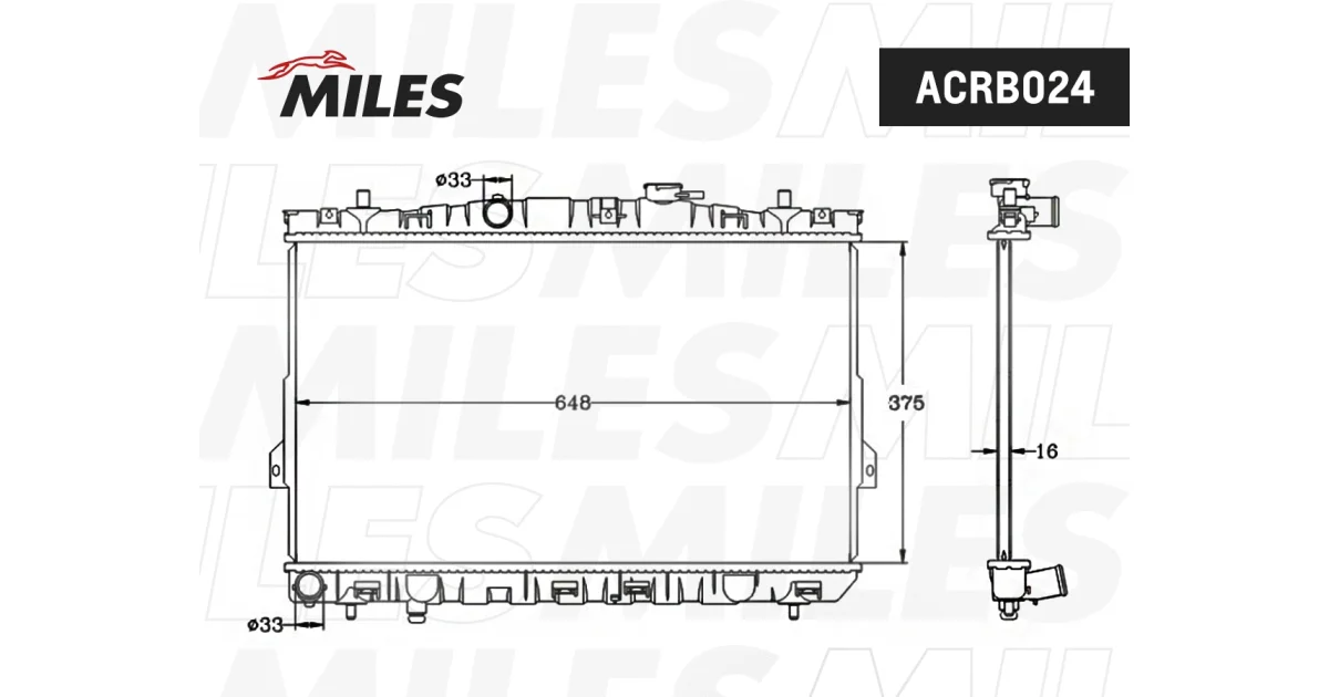 MILES ACRB024, Радиатор, охлаждение двигателя