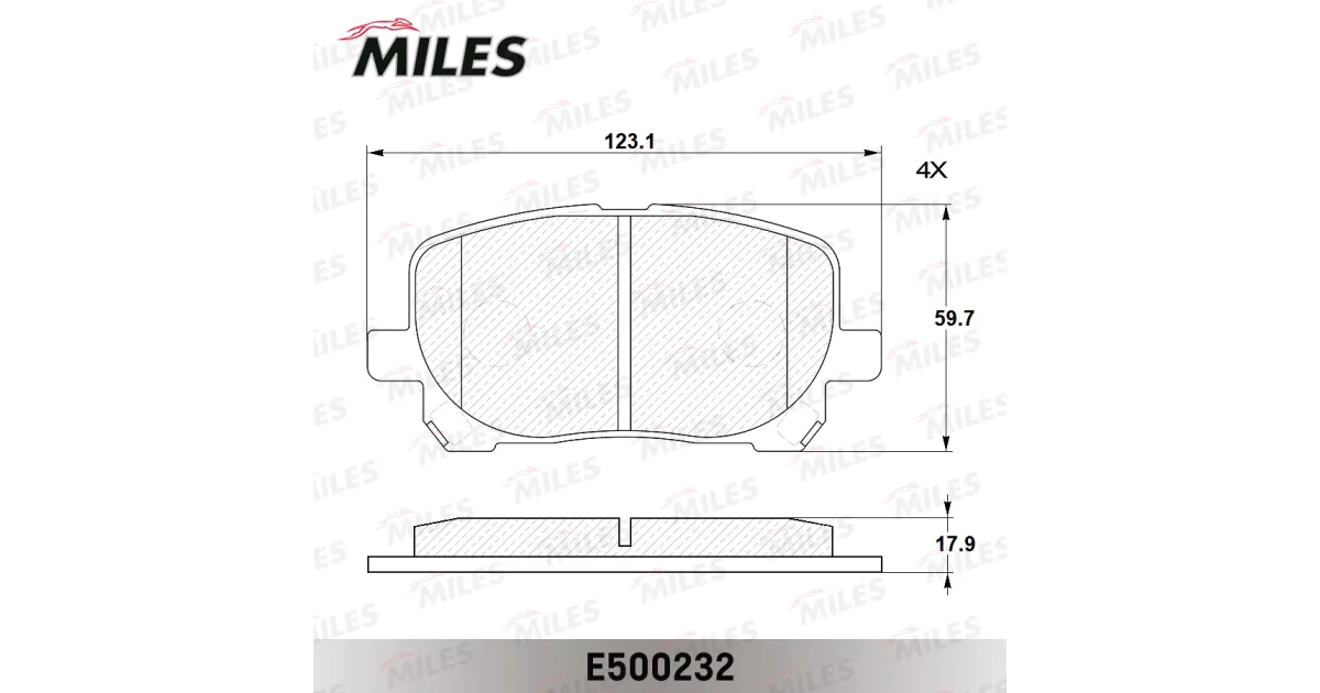 E500232 - MILES - Комплект тормозных колодок, дисковый тормоз
