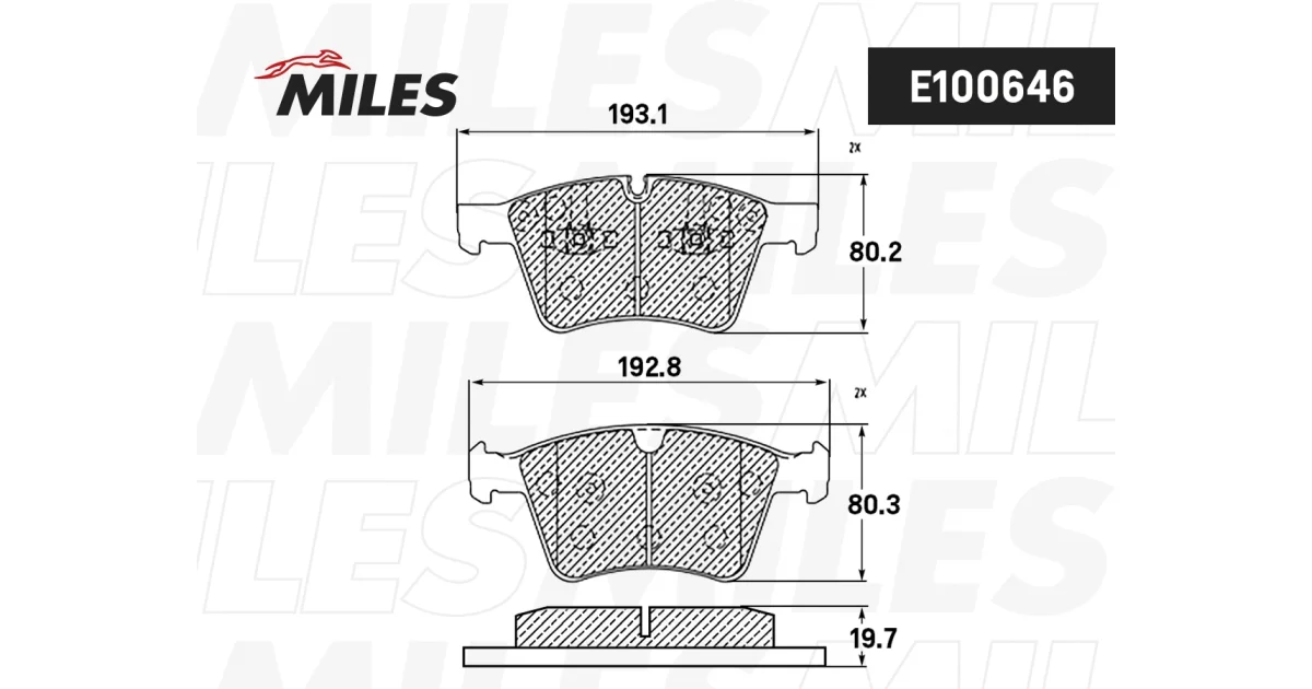 MILES E100646, Комплект тормозных колодок, дисковый тормоз
