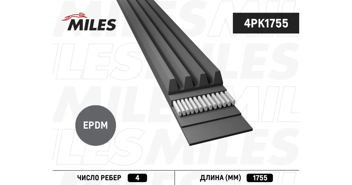 MILES - 4PK1755 - Поликлиновой ремень