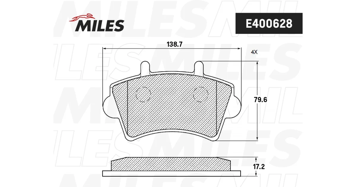 MILES E400628, Комплект тормозных колодок, дисковый тормоз