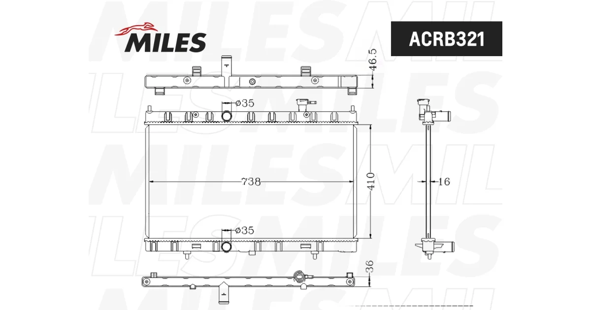 MILES ACRB321, Радиатор, охлаждение двигателя