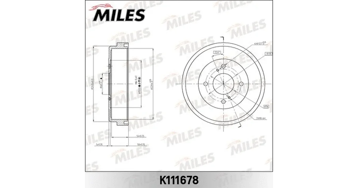 K111678 - MILES - Тормозной барабан
