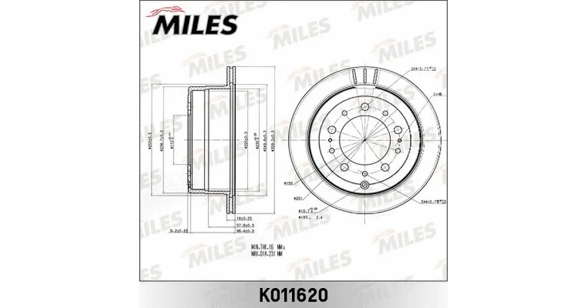 K011620 - MILES - Тормозной диск