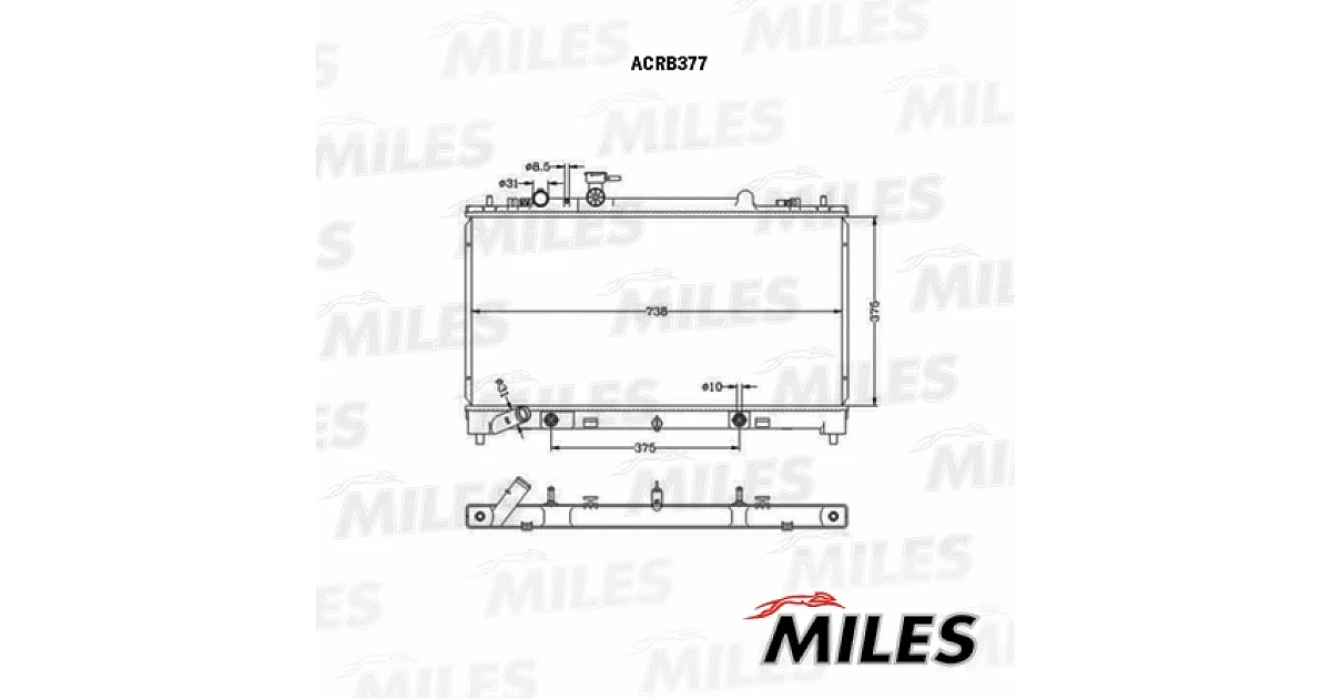 ACRB377 - MILES - Радиатор, охлаждение двигателя