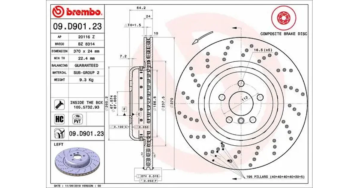 09D90123 - BREMBO - Тормозной диск
