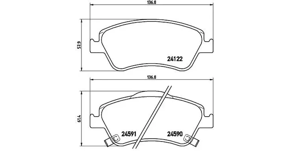 P83079 - BREMBO - Комплект тормозных колодок, дисковый тормоз