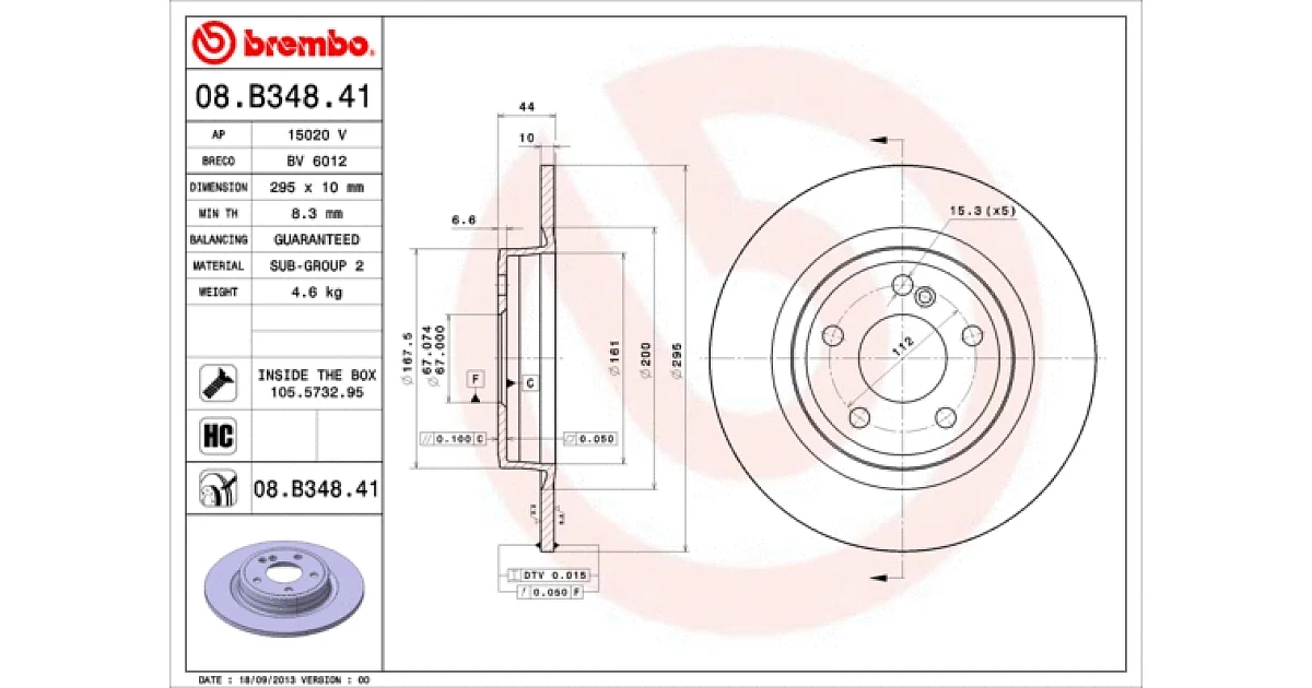 08B34841 - BREMBO - Тормозной диск