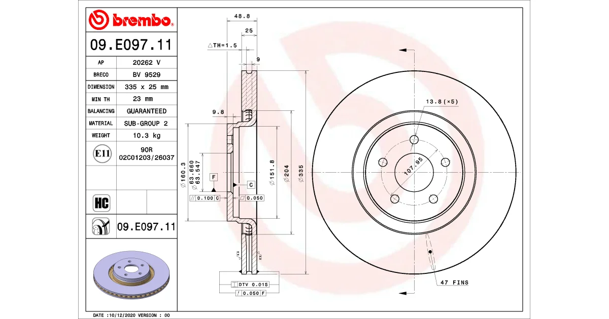 09E09711 - BREMBO - Тормозной диск