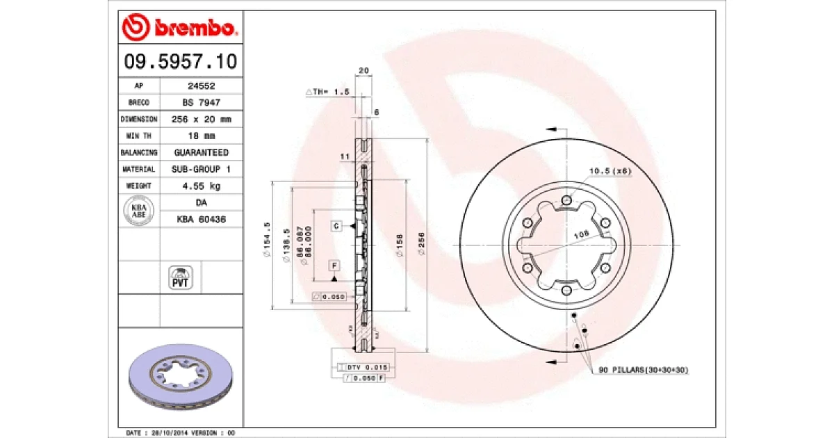 09595710 - BREMBO - Тормозной диск