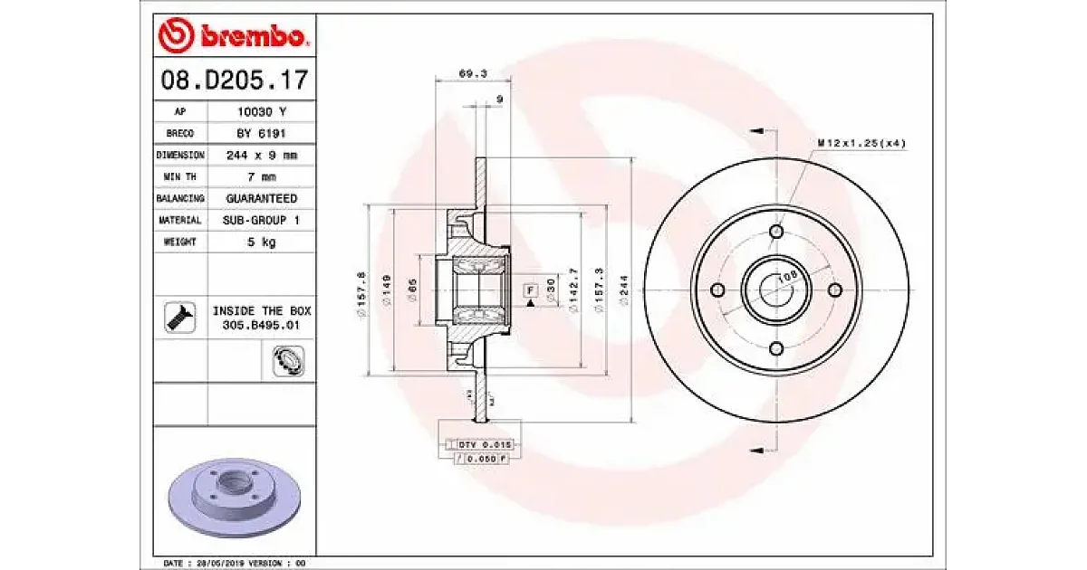 08D20517 - BREMBO - Тормозной диск