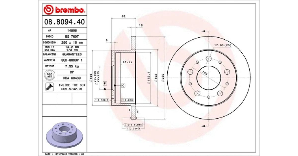 08809440 - BREMBO - Тормозной диск