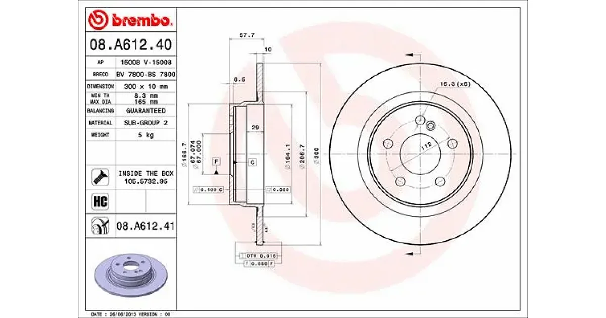 08A61241 - BREMBO - Тормозной диск