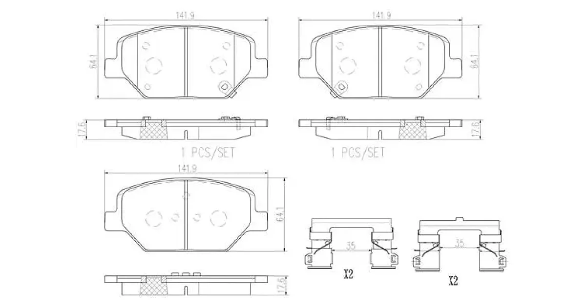 P07007 - BREMBO - Комплект тормозных колодок, дисковый тормоз