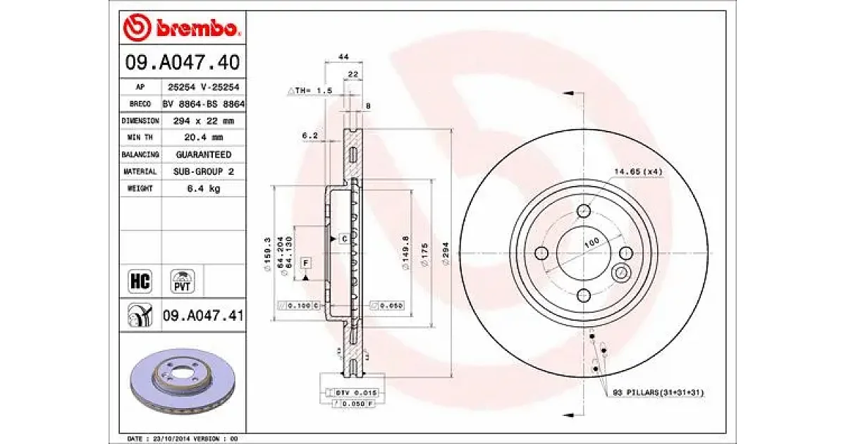 09A04741 - BREMBO - Тормозной диск