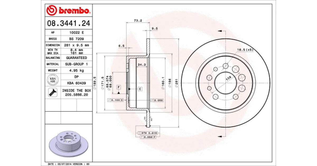 08344124 - BREMBO - Тормозной диск