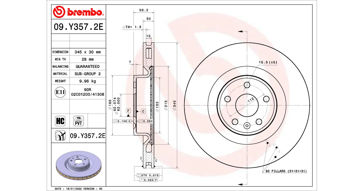 KT08005 - BREMBO - Комплект тормозов, дисковый тормозной механизм