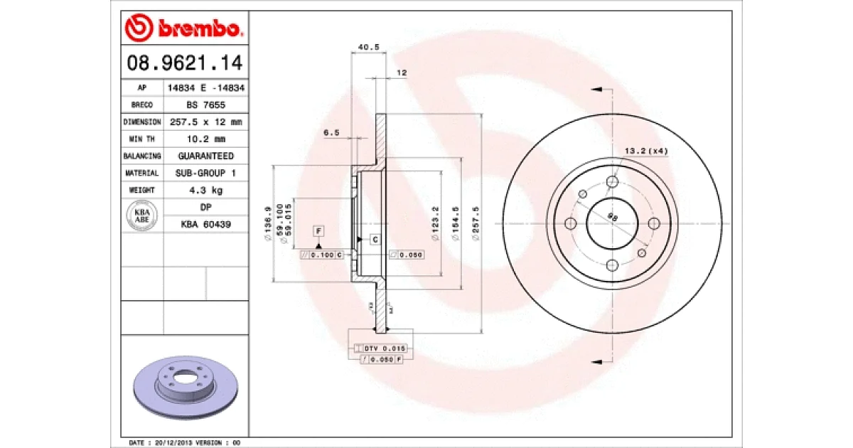 08962114 - BREMBO - Тормозной диск