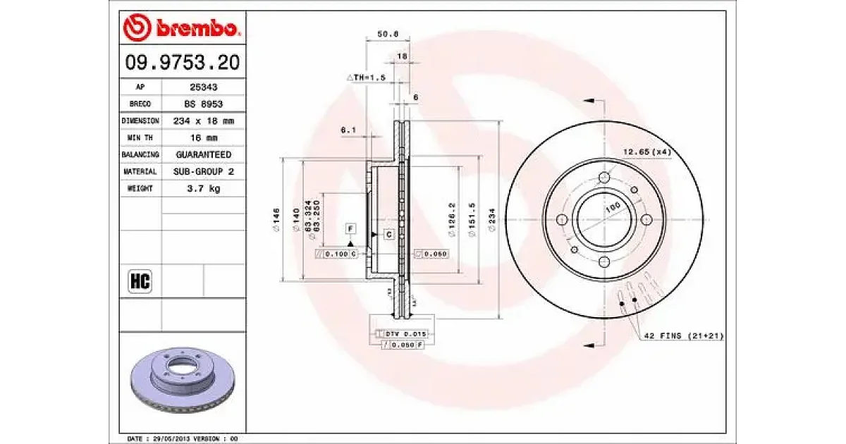 09975321 - BREMBO - Тормозной диск