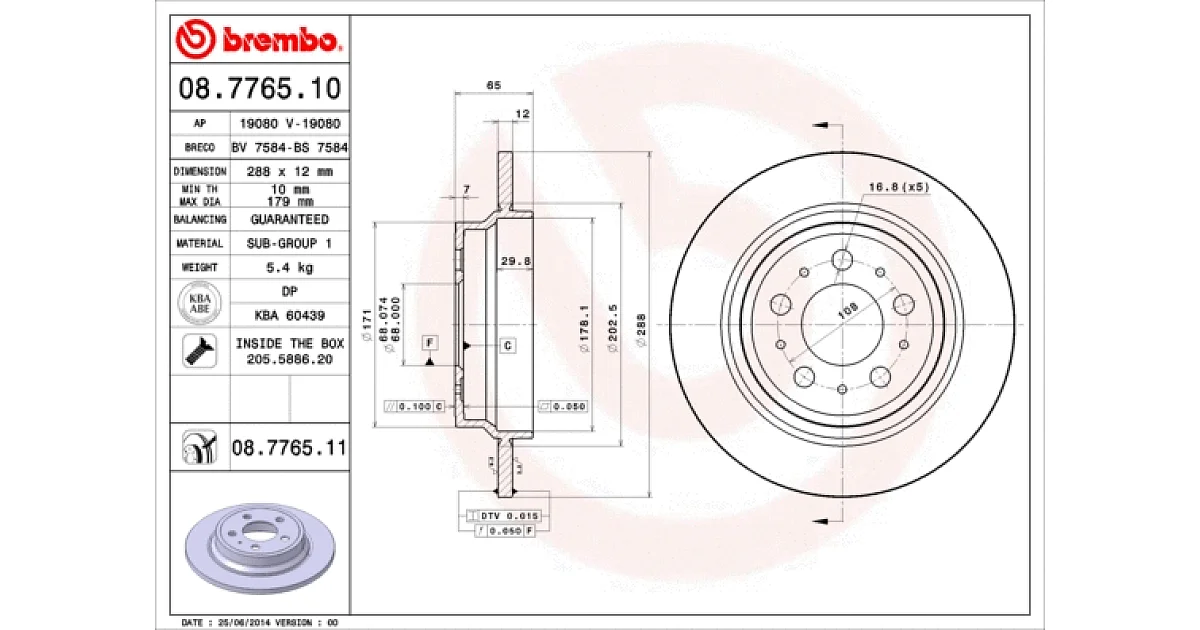 08776510 - BREMBO - Тормозной диск