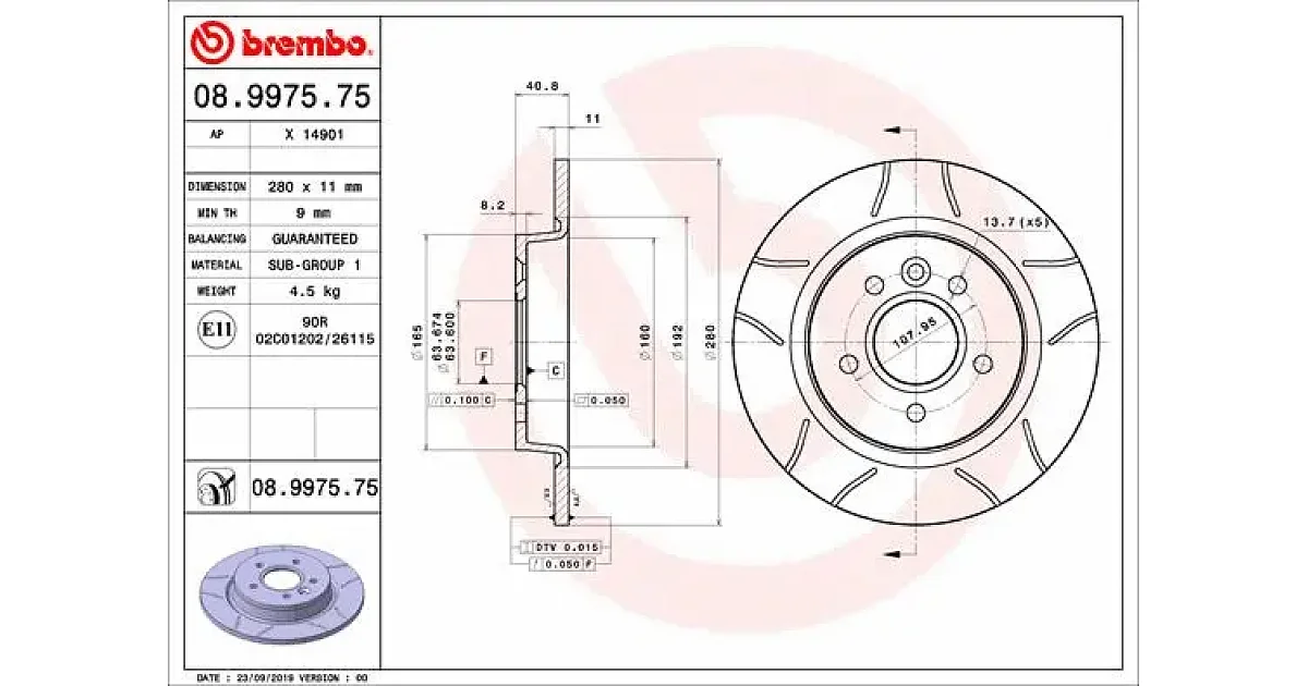 08997575 - BREMBO - Тормозной диск
