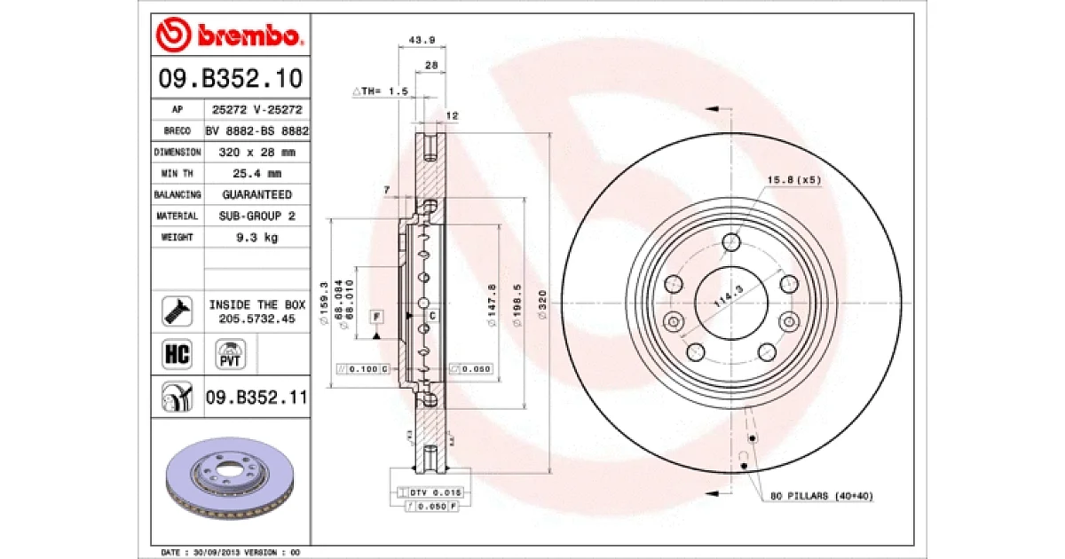 09B35211 - BREMBO - Тормозной диск